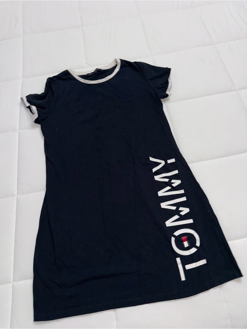 Tommy Hilfiger Black Dress with White Trim and Side Logo
